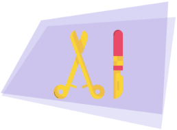 illustration chirurgie, intervention et scalpel