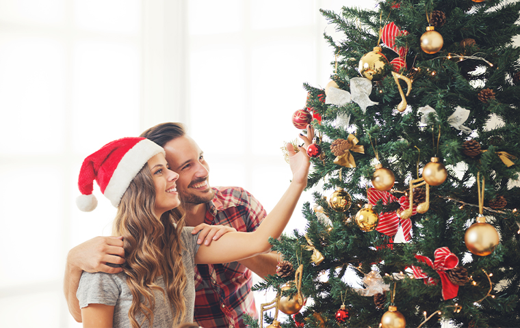 pareja en Navidad 