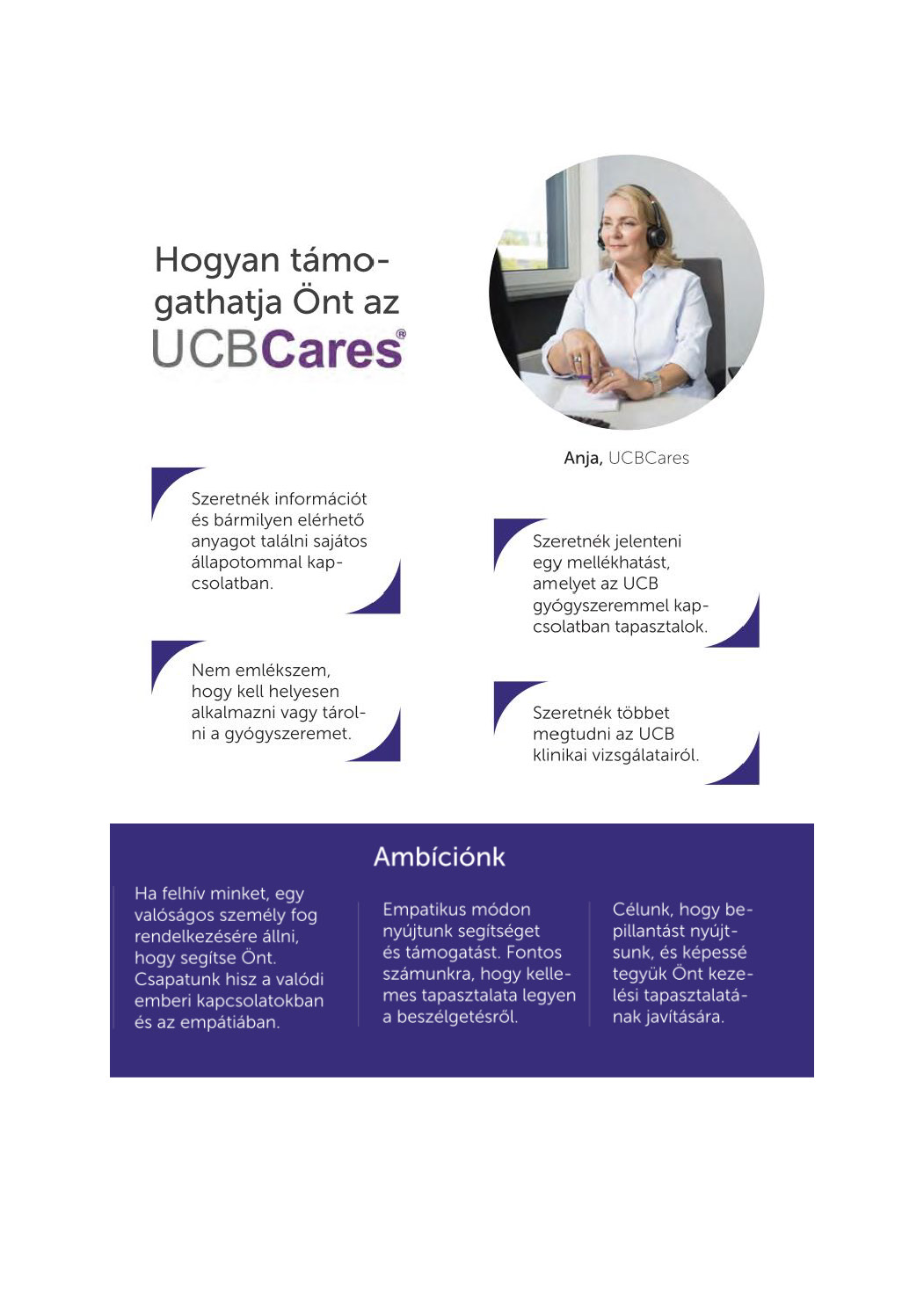 Információ a UCBCares szolgáltatásról