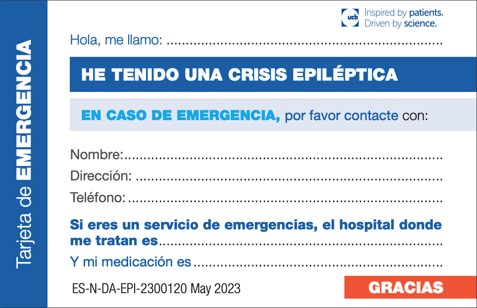 tarjeta de emergencia de epilepsia