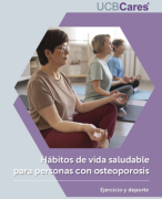 miniatura de la guia de ejercicio y deporte con osteoporosis, con tres personas sentadas en esterilla meditando